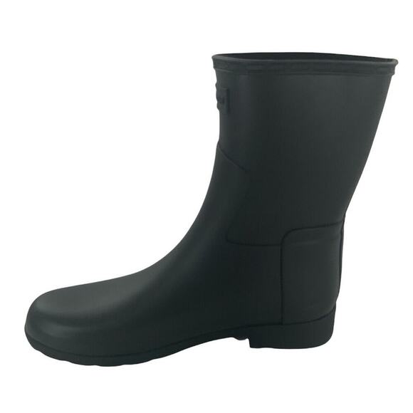 Hunter Original Refined Short Buckle Pull On Black Women's Rain Boots 11 New - Picture 4 of 9